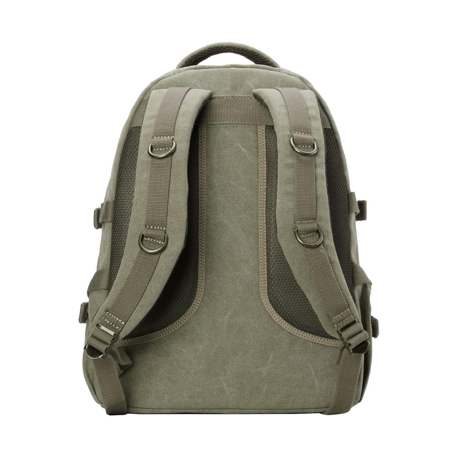 Classic Canvas Laptop Backpack - Khaki