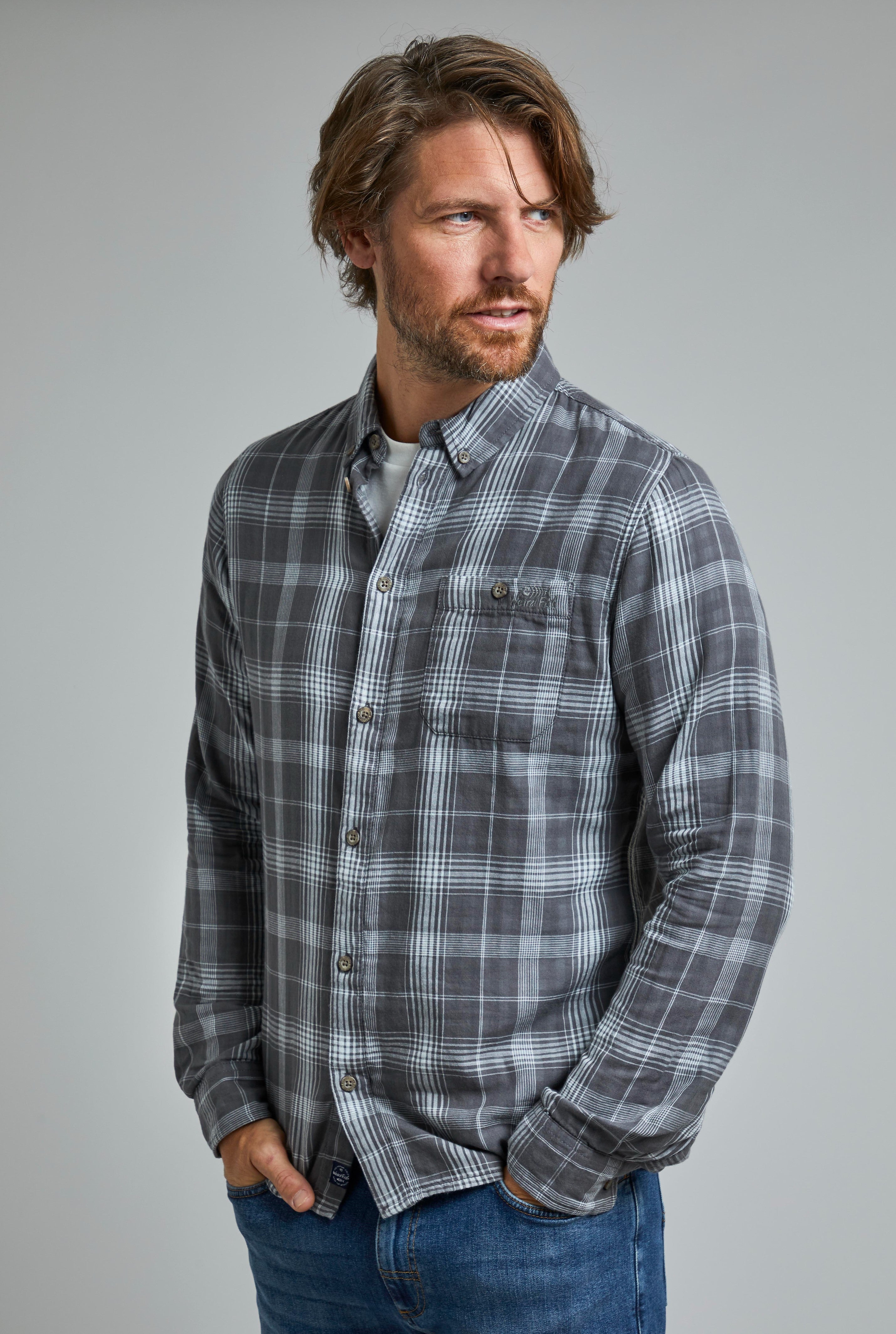 Lindale Long Sleeve Check Shirt - Cement
