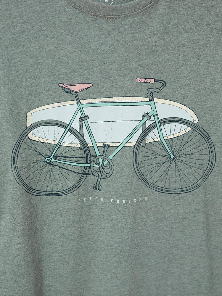 Beach Cruiser Graphic Tee - Dusky Green