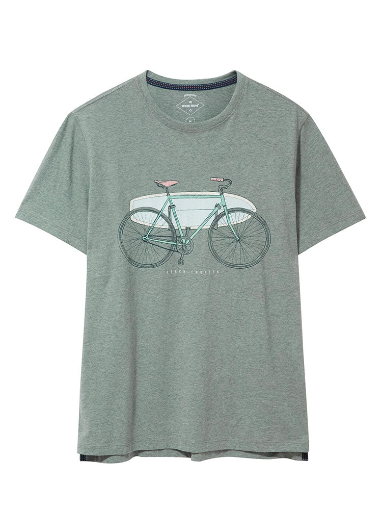 Beach Cruiser Graphic Tee - Dusky Green