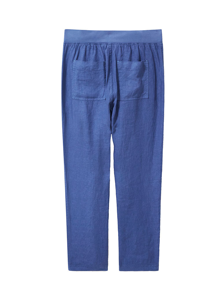 Effie Linen Trouser - Mid Blue