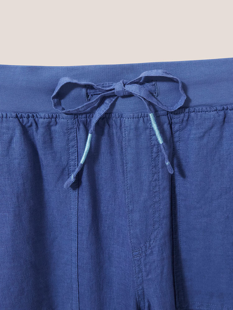 Effie Linen Trouser - Mid Blue