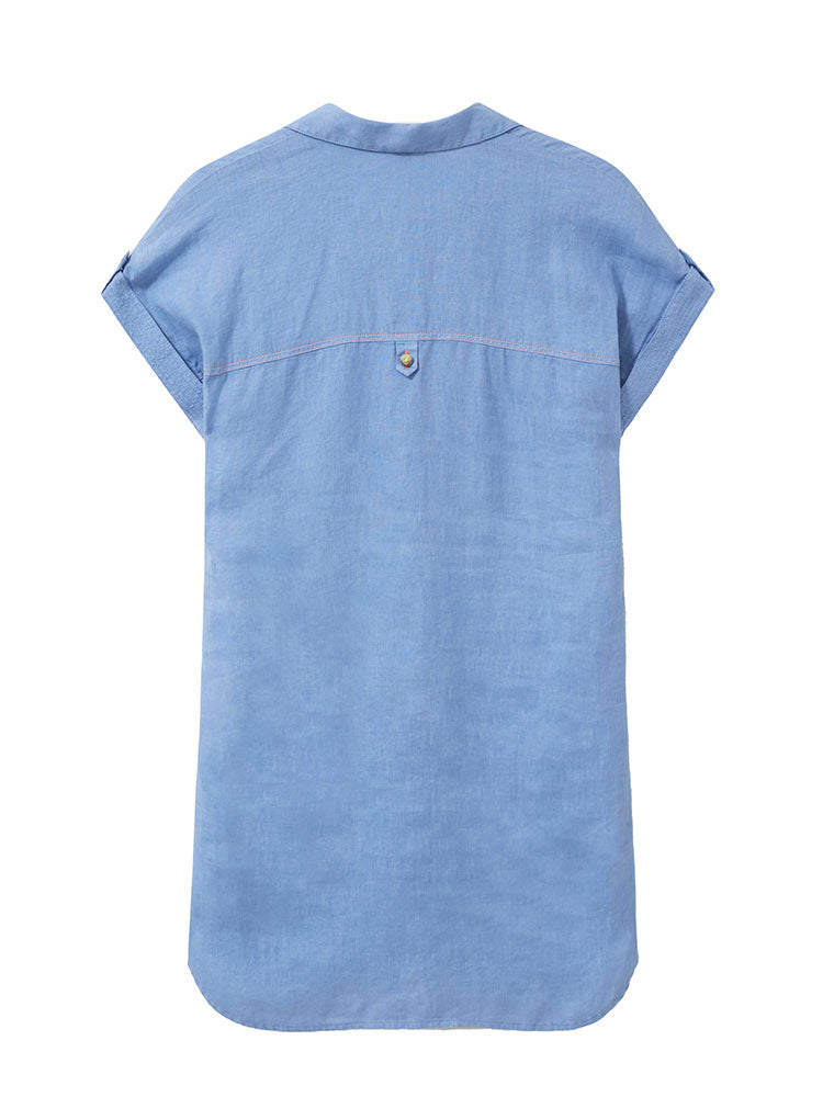 Elsie Linen Tunic - Mid Blue