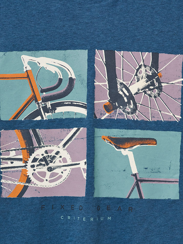 Fixed Gear Graphic Tee - Mid Blue