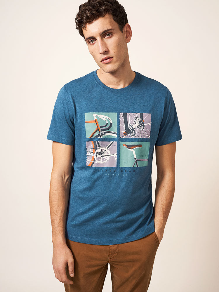 Fixed Gear Graphic Tee - Mid Blue