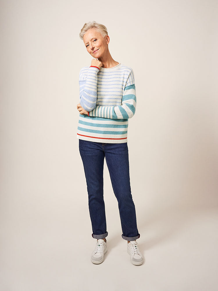 Jeju Stripe Jumper - Blue Multi