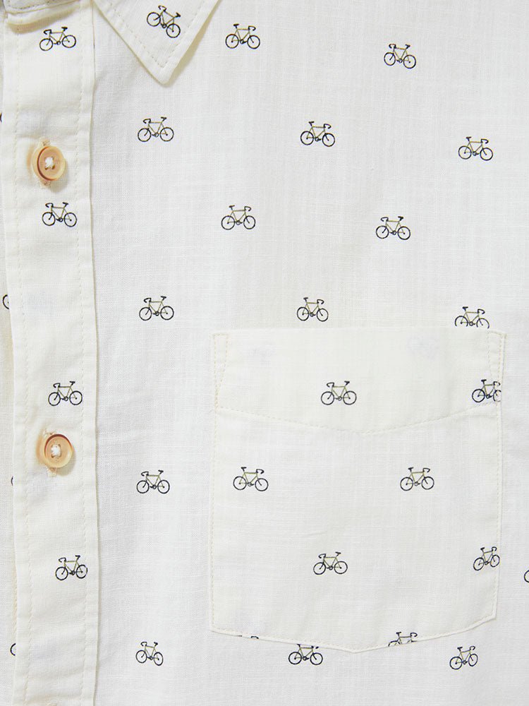 Newton Bike Printed Shirt - Natural Multi