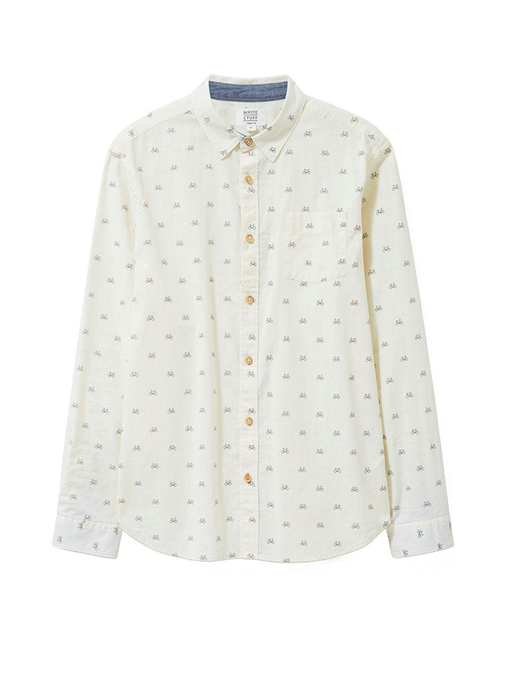 Newton Bike Printed Shirt - Natural Multi