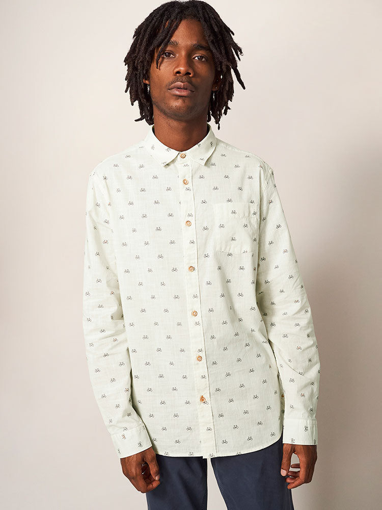 Newton Bike Printed Shirt - Natural Multi