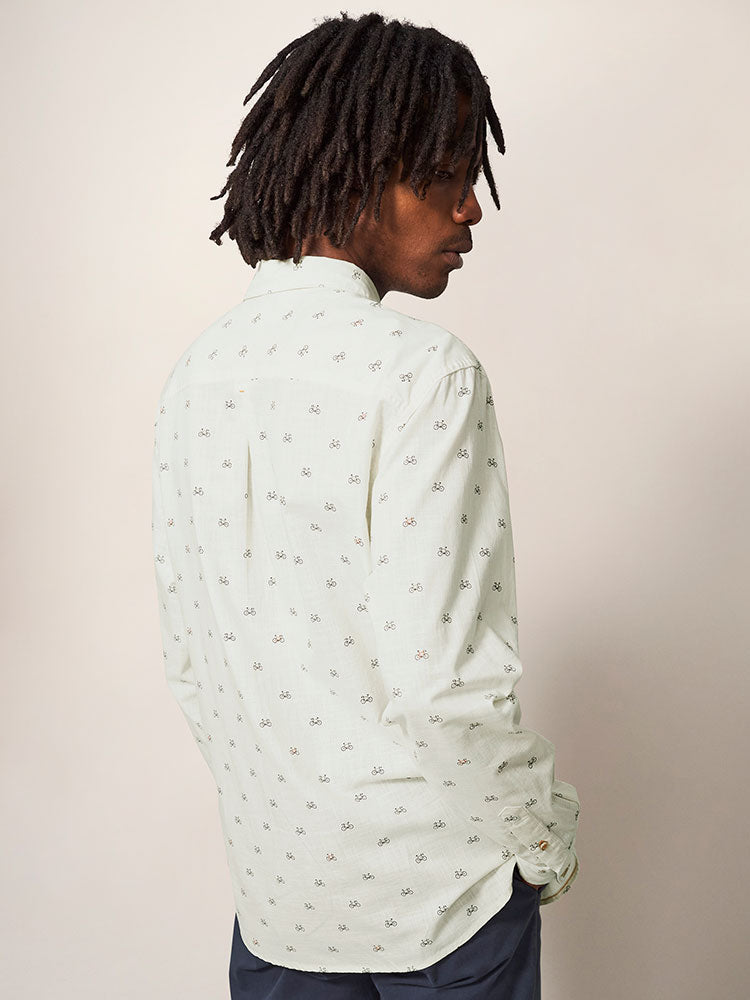 Newton Bike Printed Shirt - Natural Multi