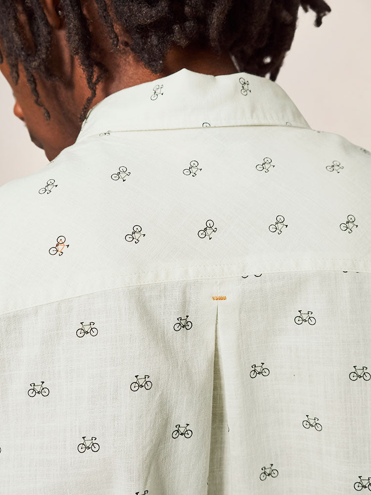 Newton Bike Printed Shirt - Natural Multi