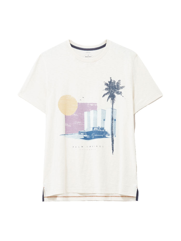 Palm Springs Graphic Tee - Natural White