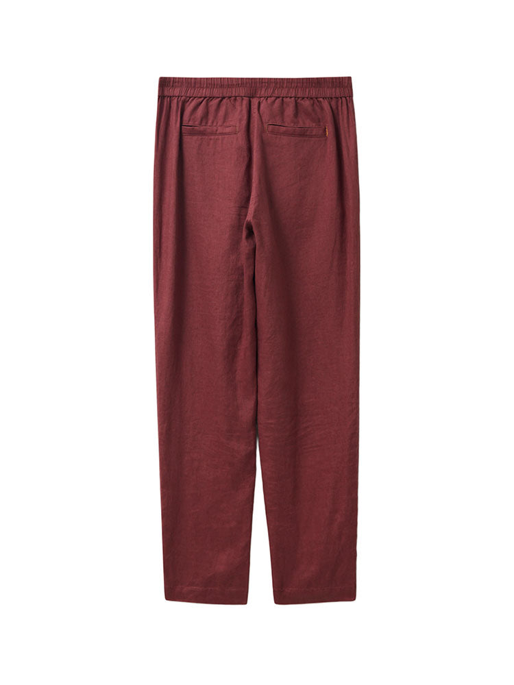 Rowena Linen Trouser - Dark Plum