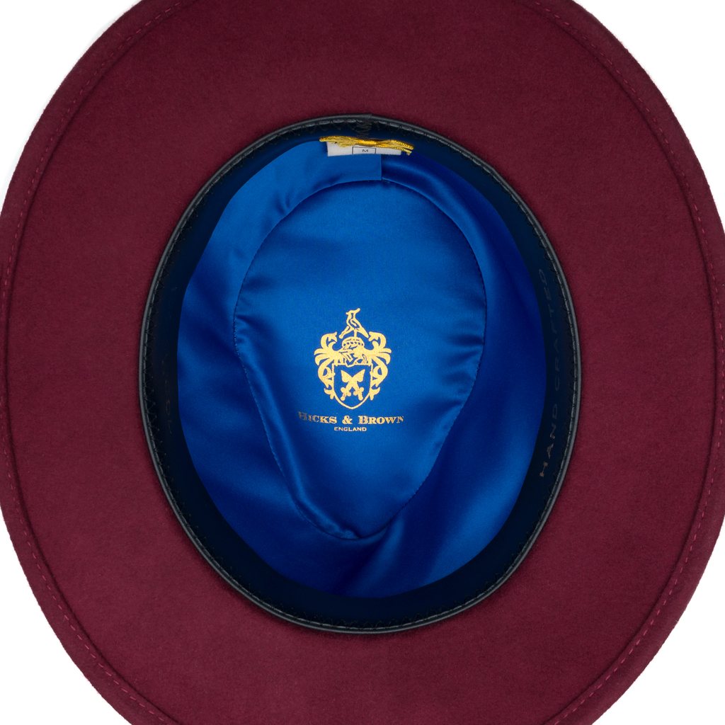 Chelsworth Fedora Bronze Luxe Feather - Maroon