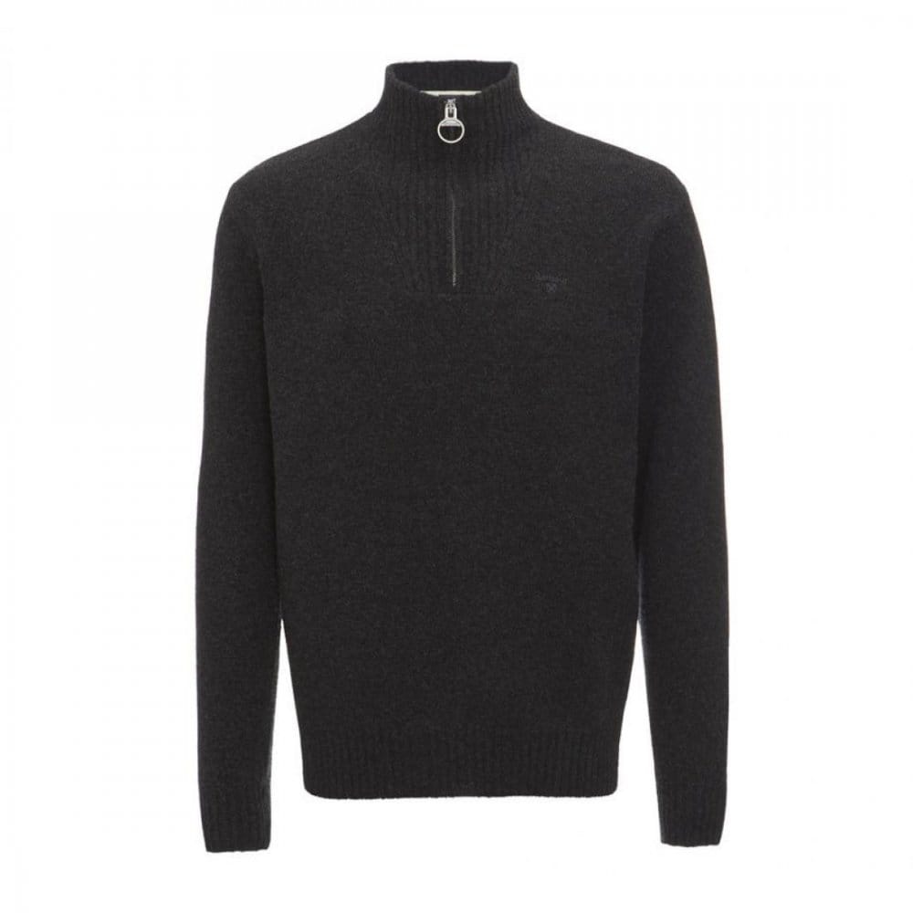 Essential Lambswool Half Zip Jumper Charcoal