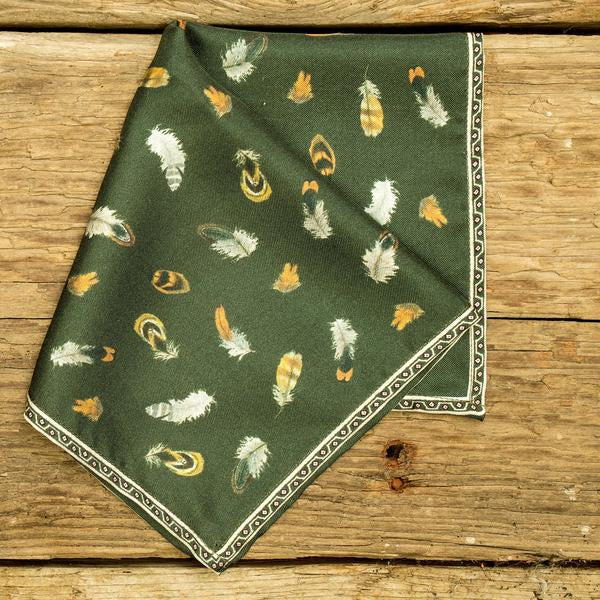 Feather Pocket Square - Green