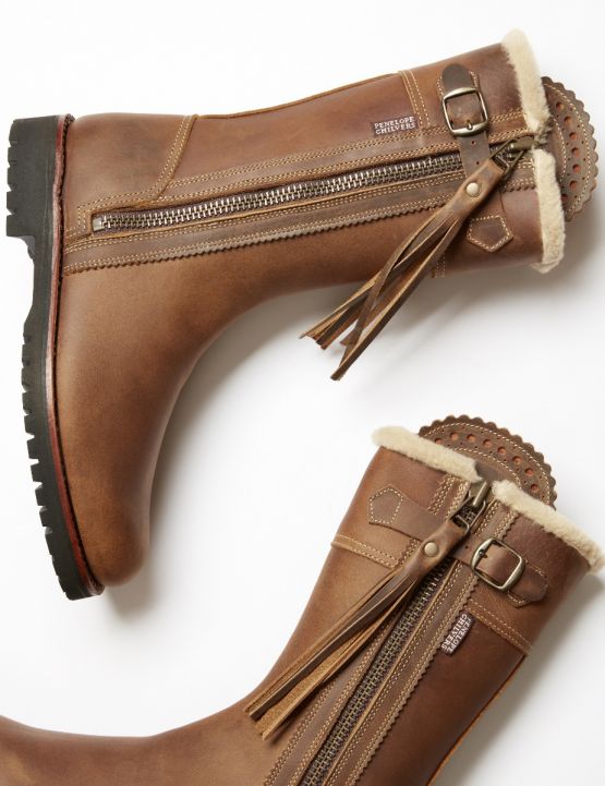 Midcalf Tassel Lined Boot - Biscuit