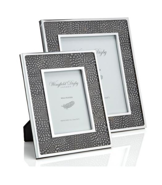 5x7 Feather Photo Frame - Guinea Fowl