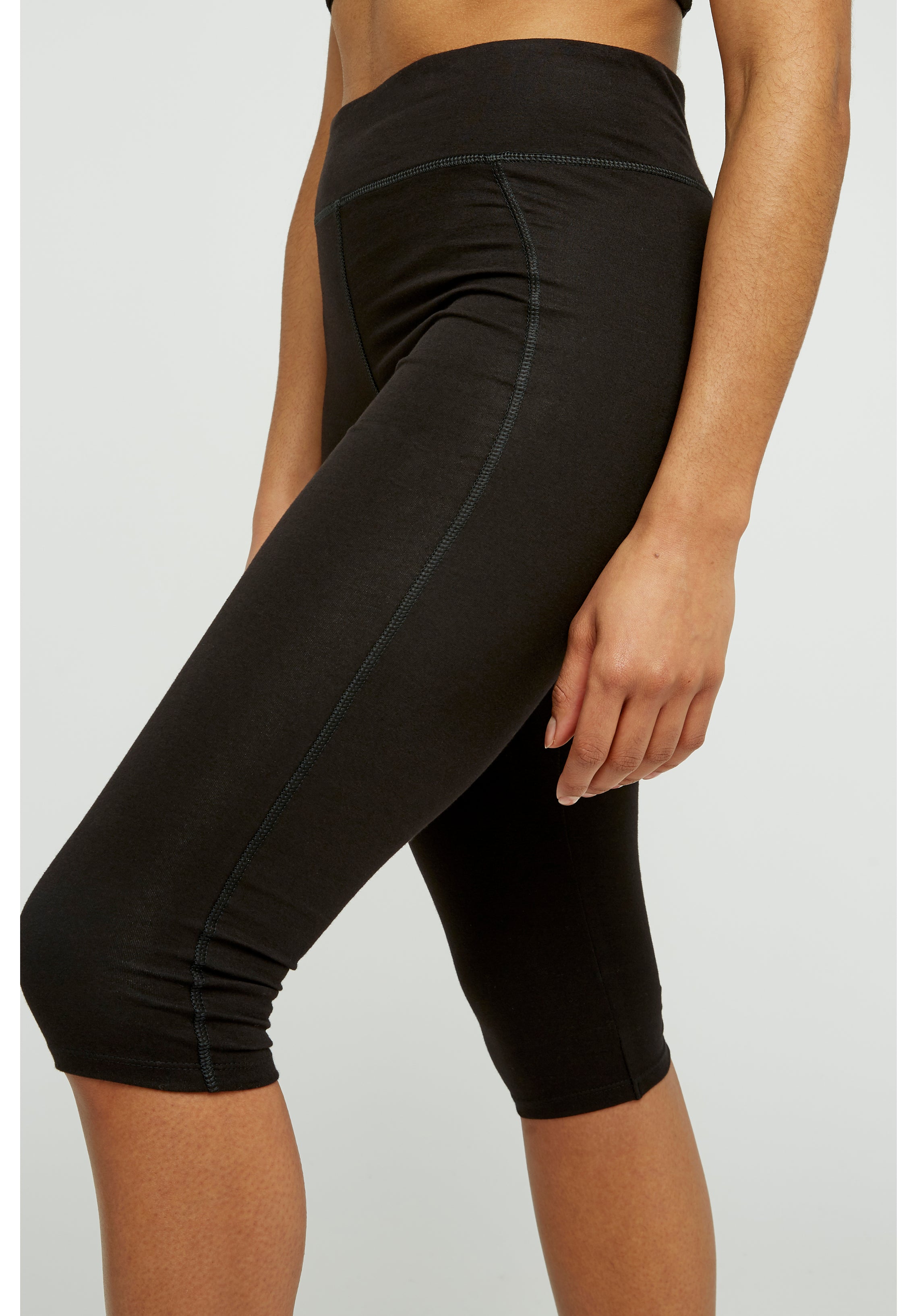 New Yoga Cropped Leggings - Black