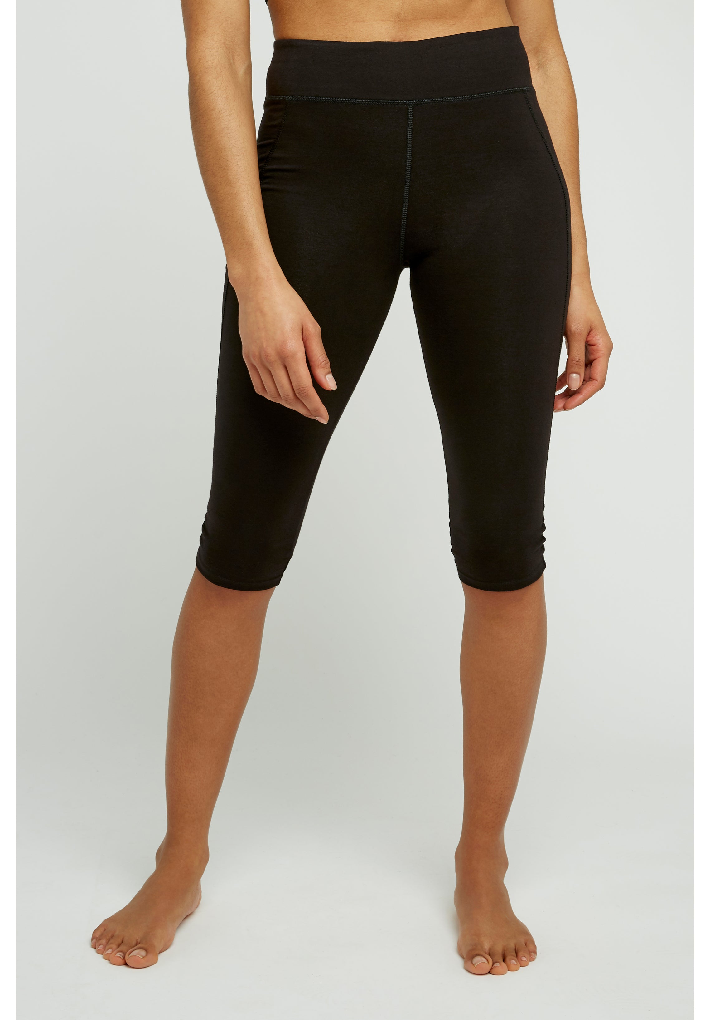 New Yoga Cropped Leggings - Black