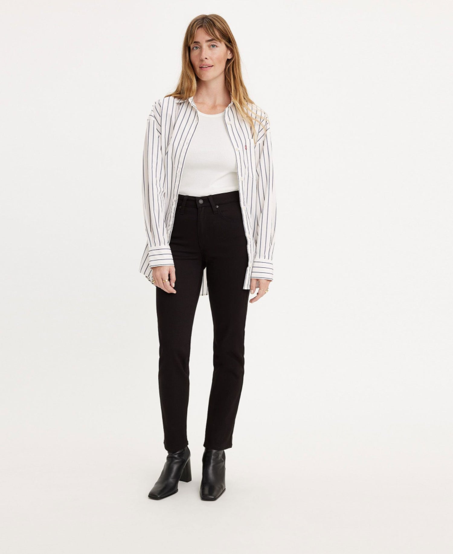 724 High Rise Straight Jeans - Black