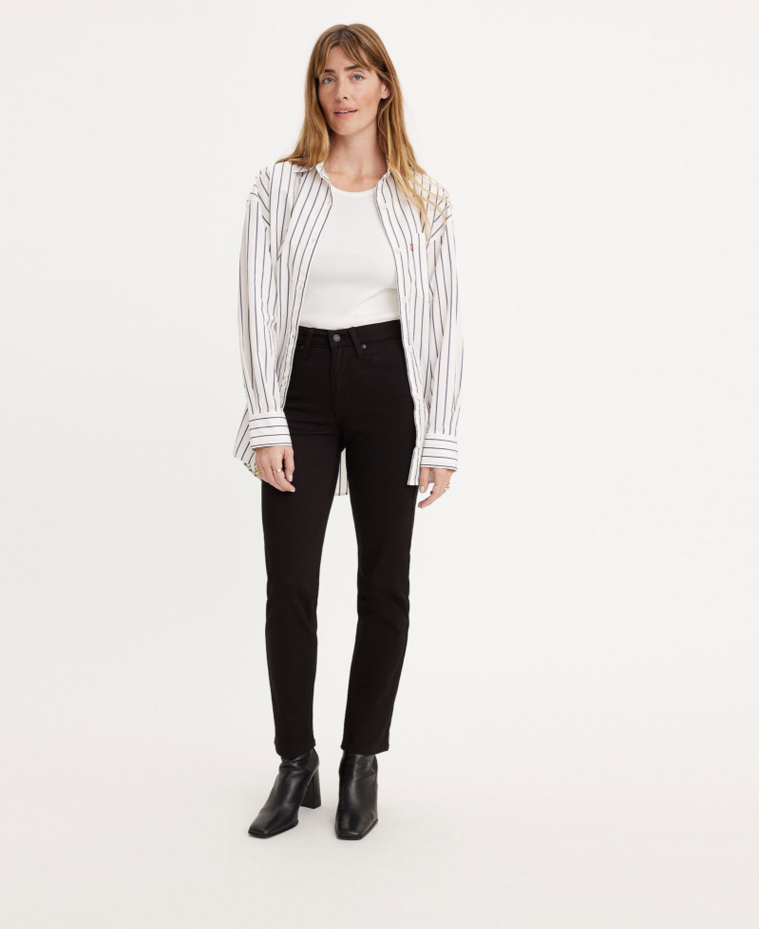 724 High Rise Straight Jeans - Black