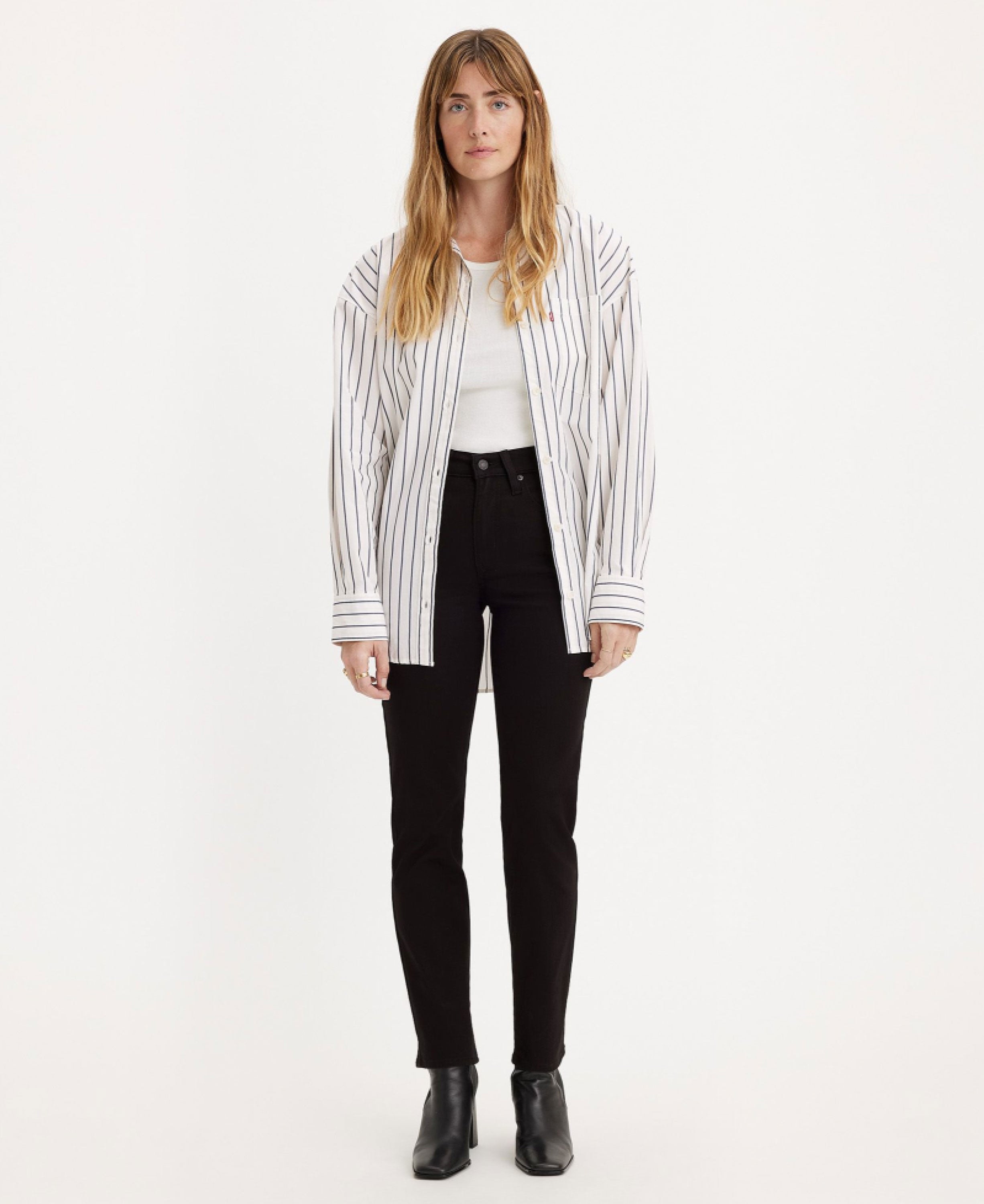724 High Rise Straight Jeans - Black