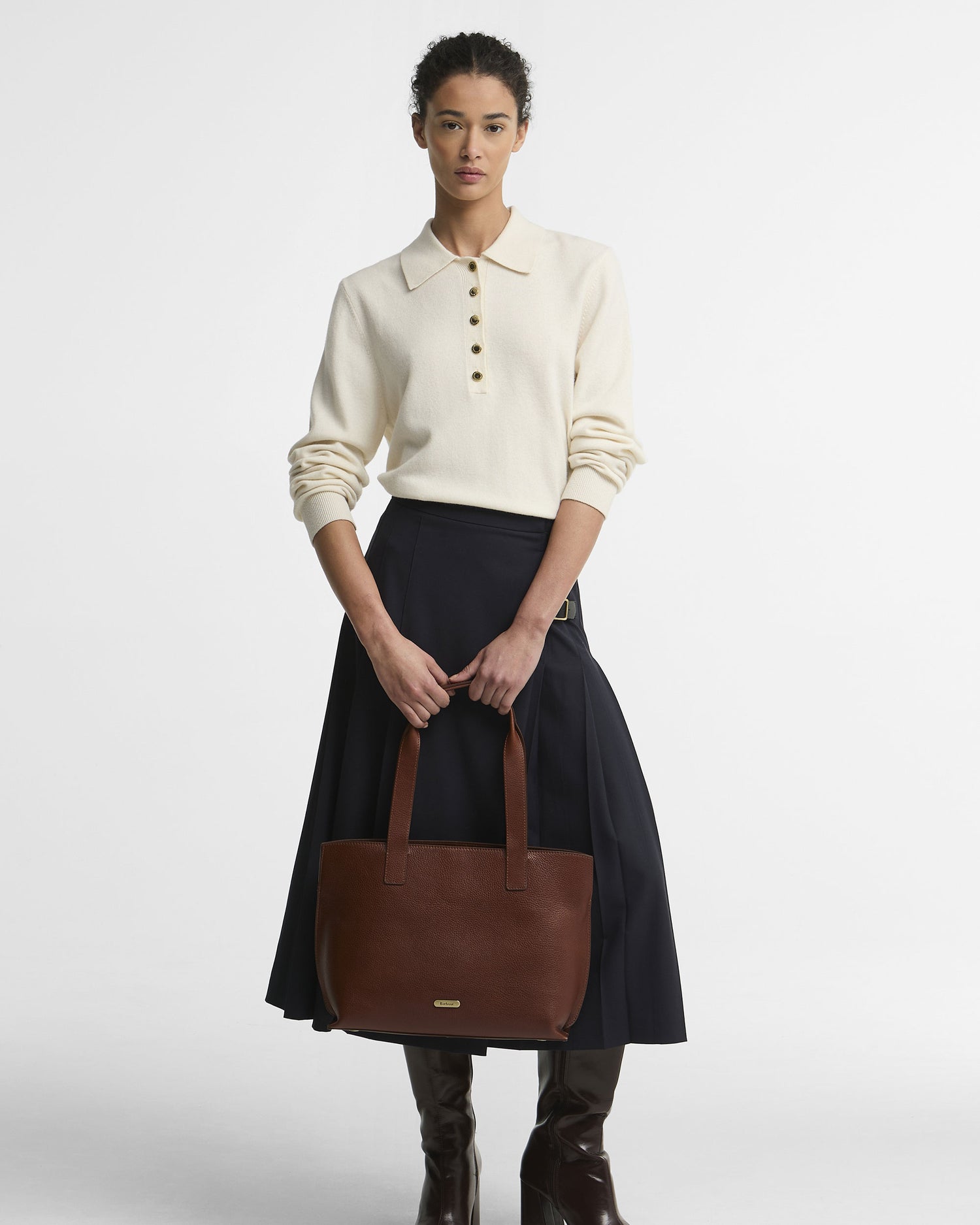 Alder Large Leather Tote Bag - Brown