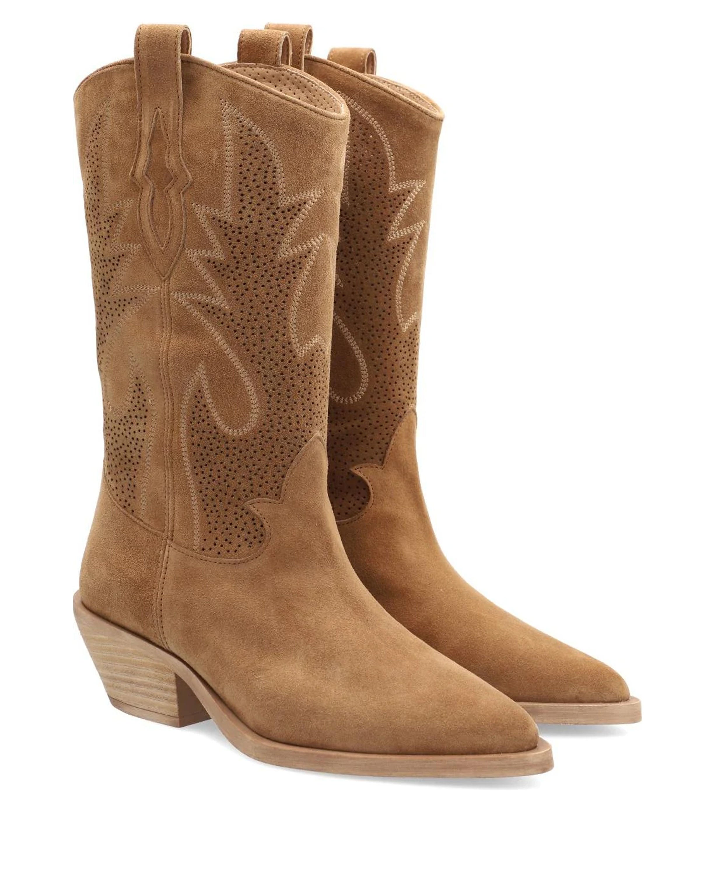 Holly Mid-Calf Cowboy Boots - Tan