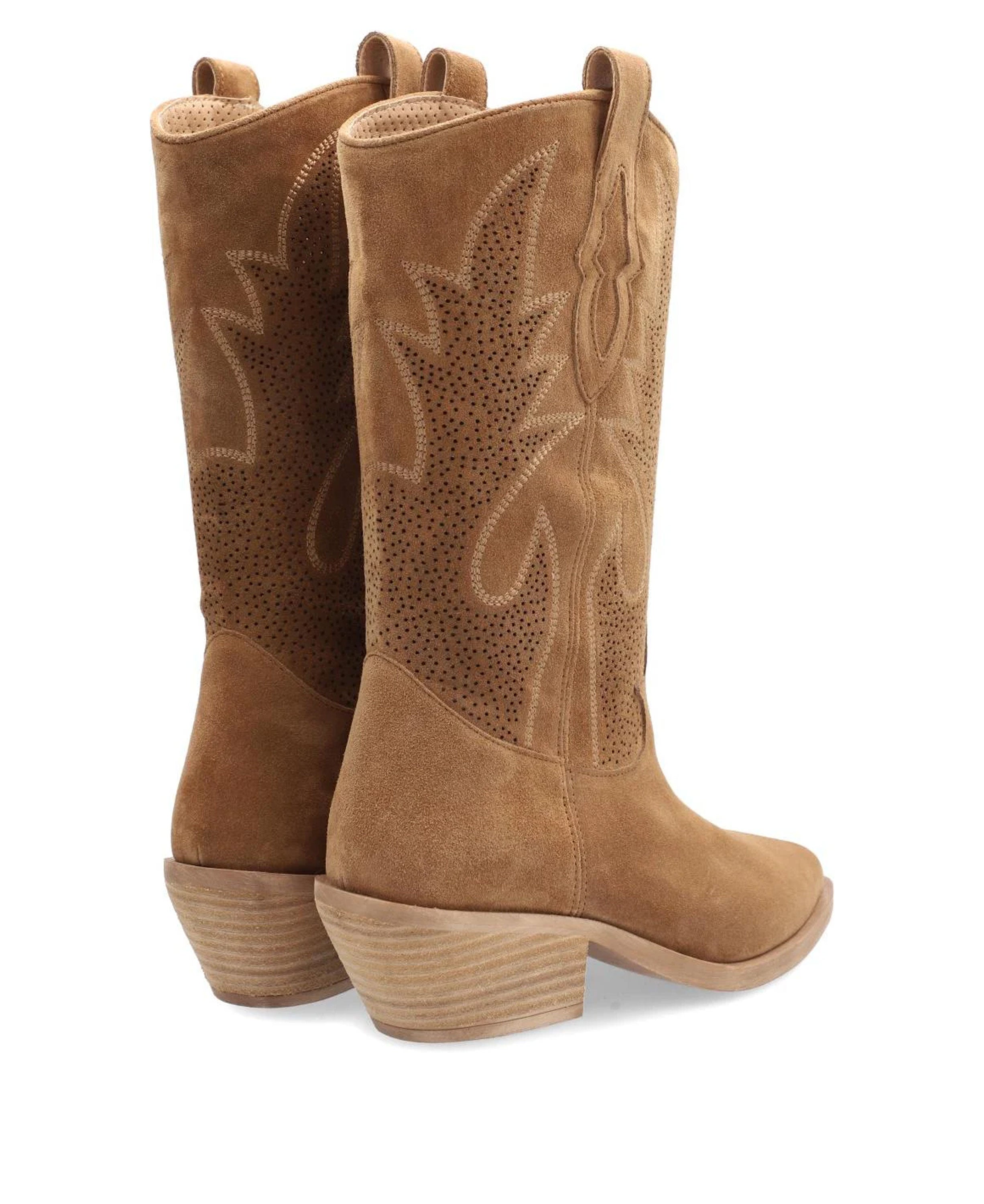 Holly Mid-Calf Cowboy Boots - Tan