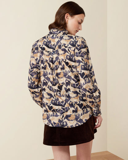 Cricklade Blouse - Navy Coincide Print