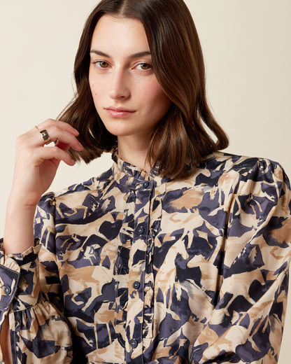 Cricklade Blouse - Navy Coincide Print