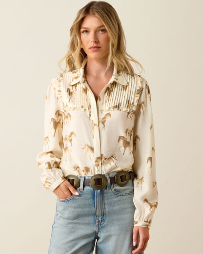 Hannington Blouse - Running Horse Print
