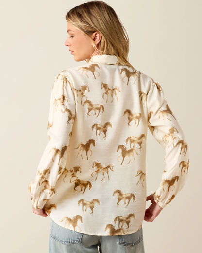 Hannington Blouse - Running Horse Print
