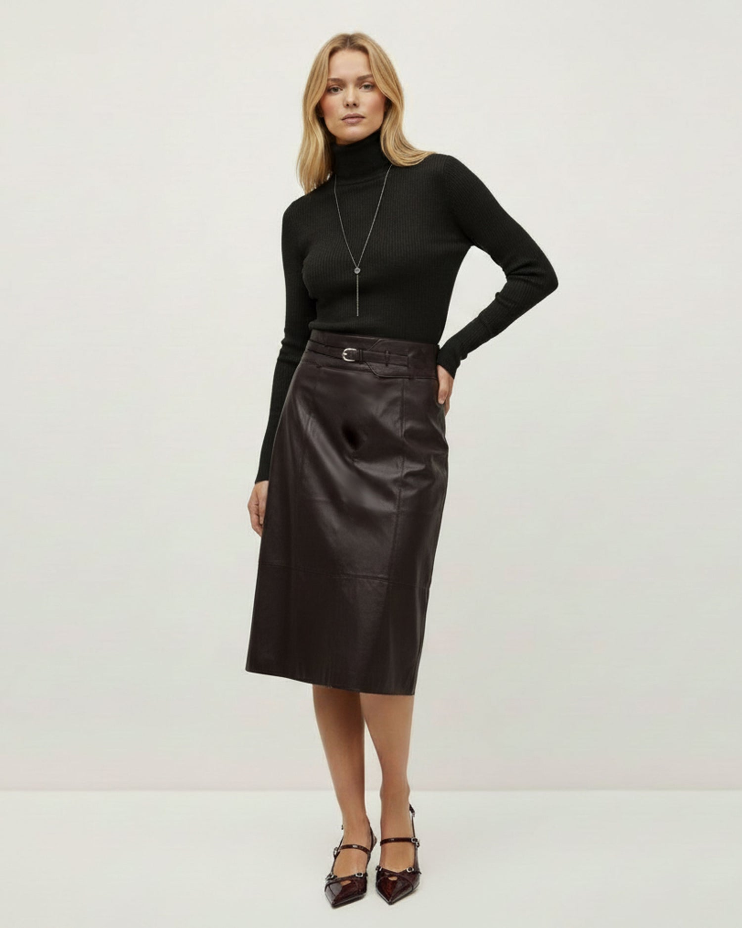 Jupe Clera Midi Skirt - Brown