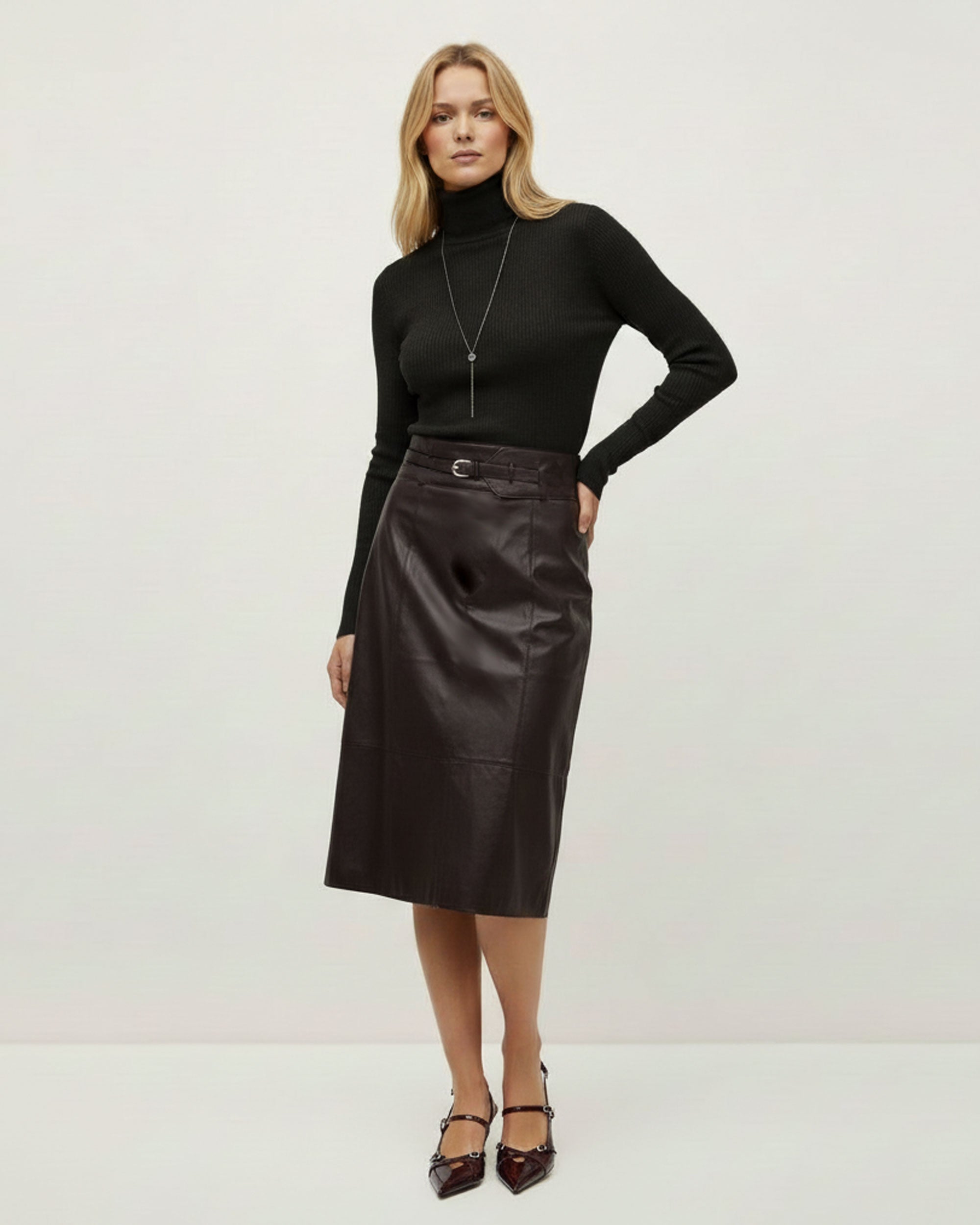 Jupe Clera Midi Skirt - Brown