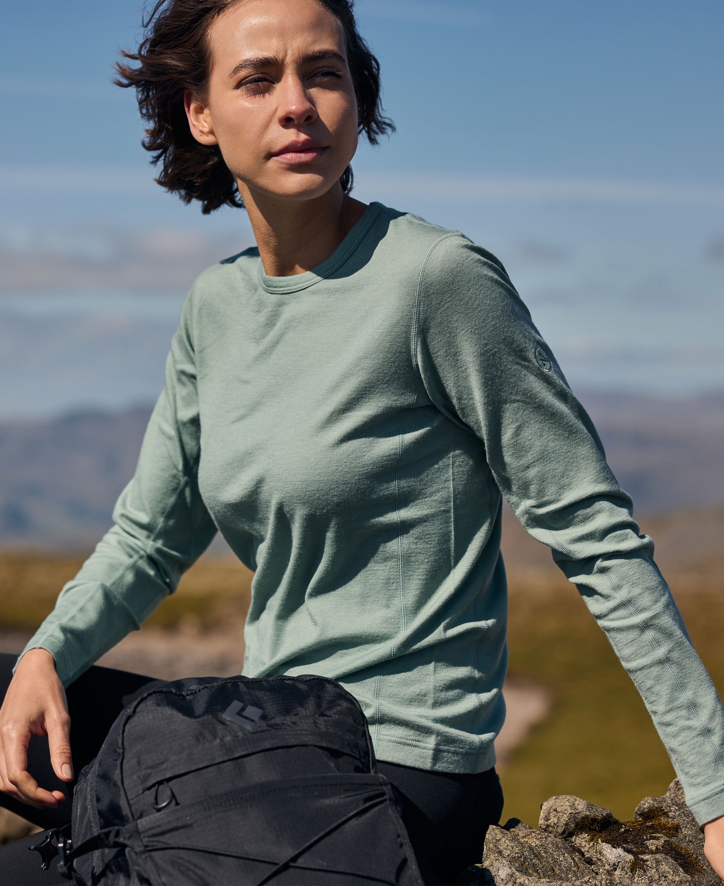 Redstone Long Sleeve Crew Baselayer Womens - Iceberg