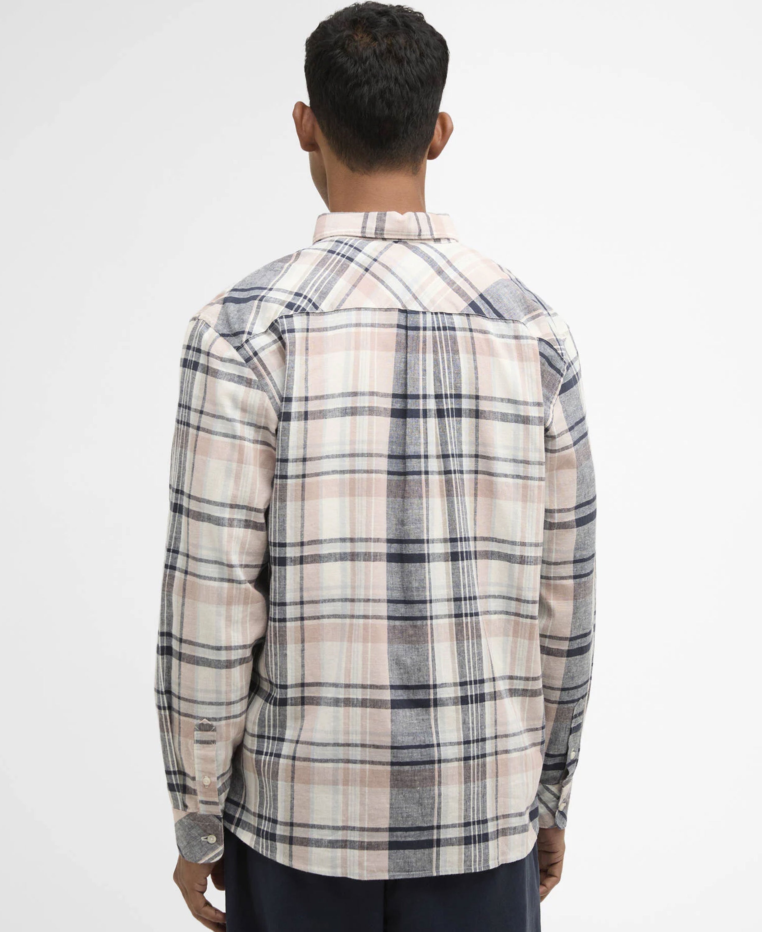 Holwick Checked Long-Sleeved Relaxed Shirt - Navy