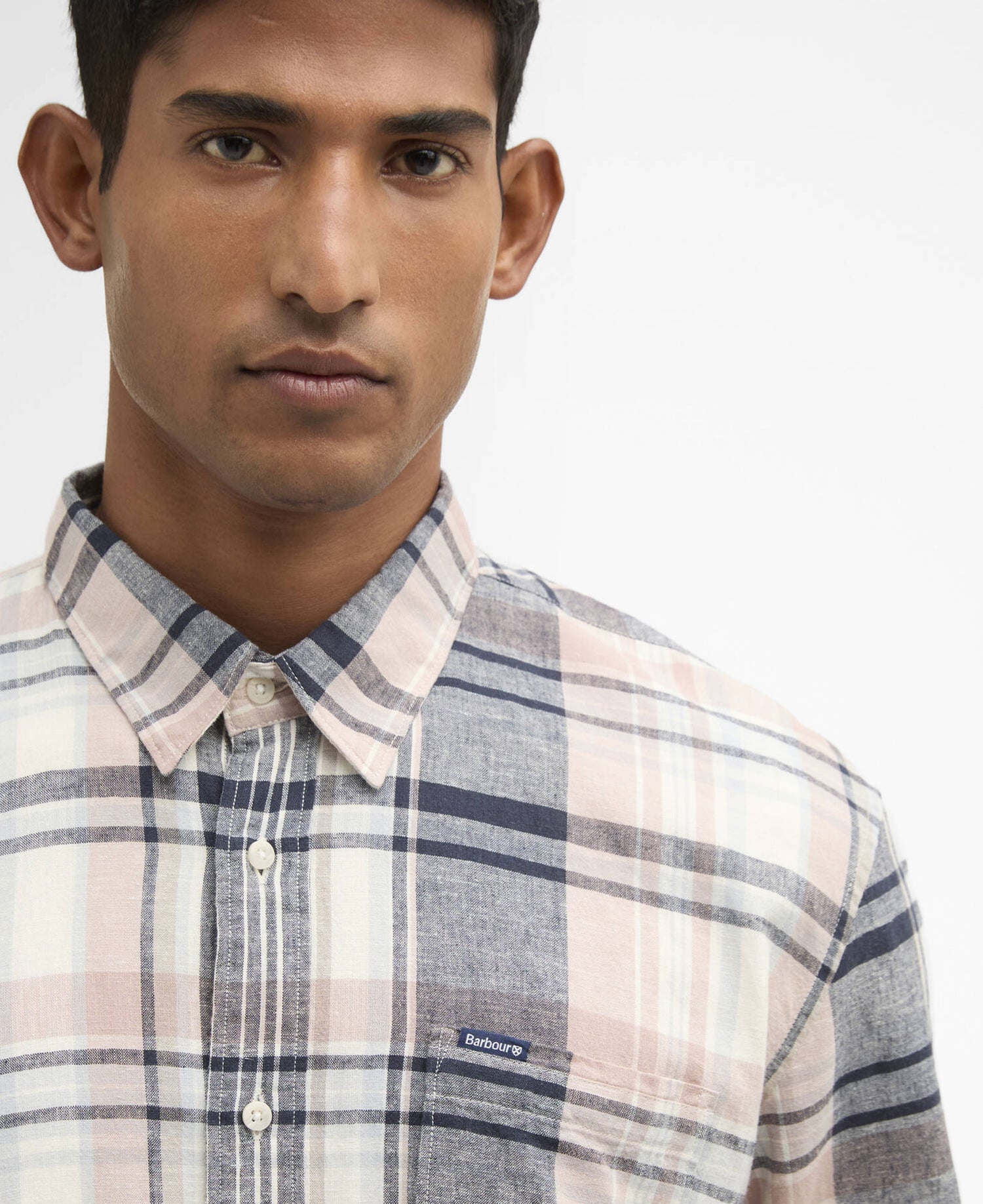 Holwick Checked Long-Sleeved Relaxed Shirt - Navy