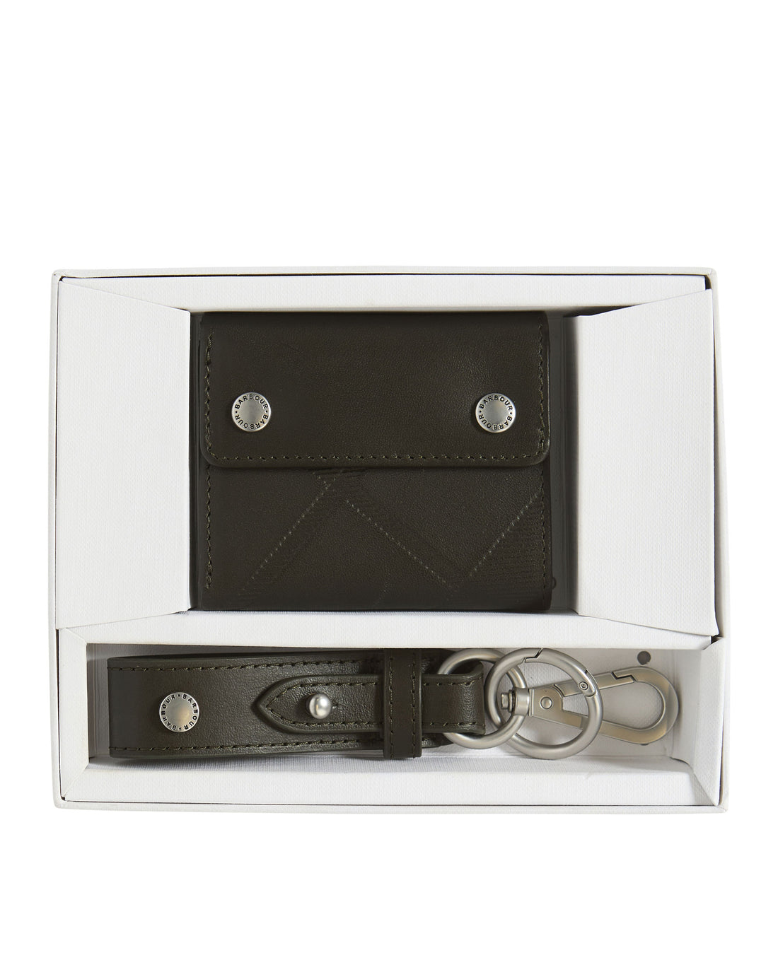 Brunton Leather Wallet &amp; Key Fob Gift Set - Dark Olive