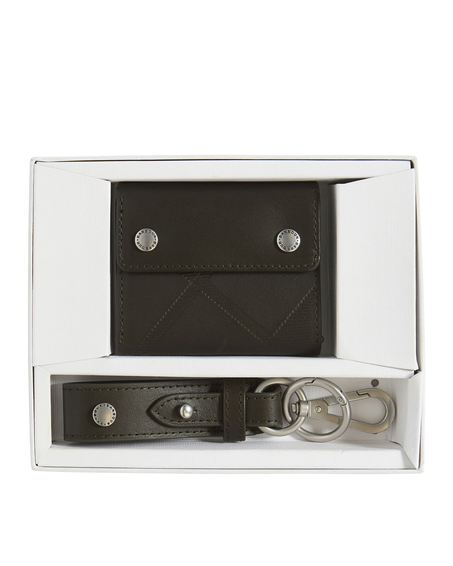 Brunton Leather Wallet &amp; Key Fob Gift Set - Dark Olive