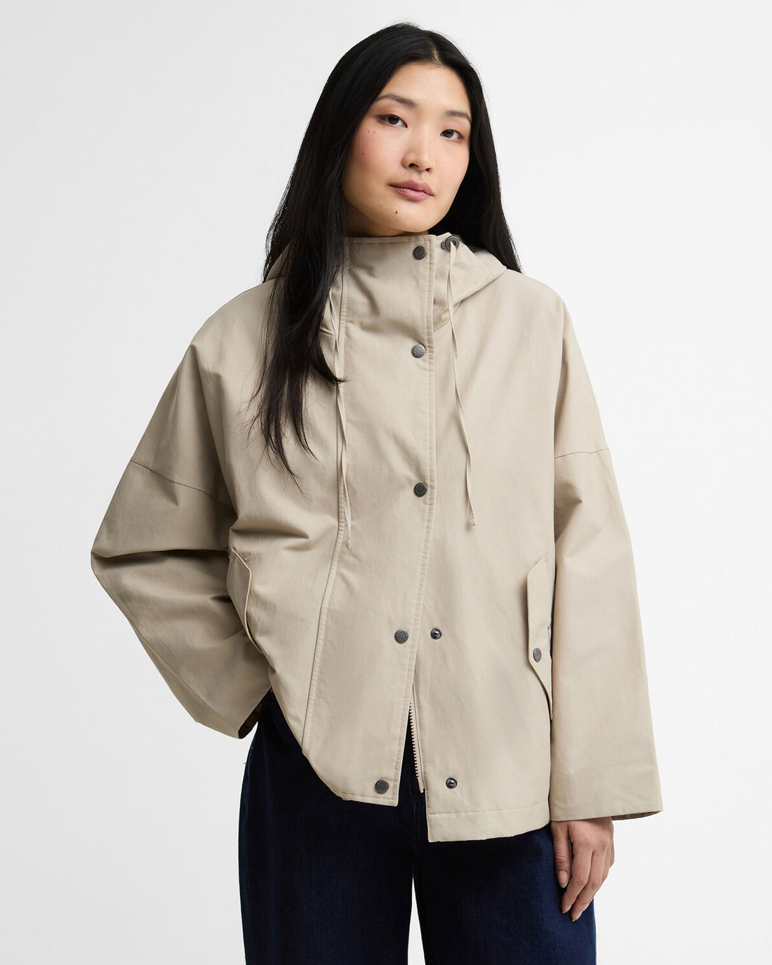 Kingswood Showerproof Jacket - Light Sand/Navy Gingham