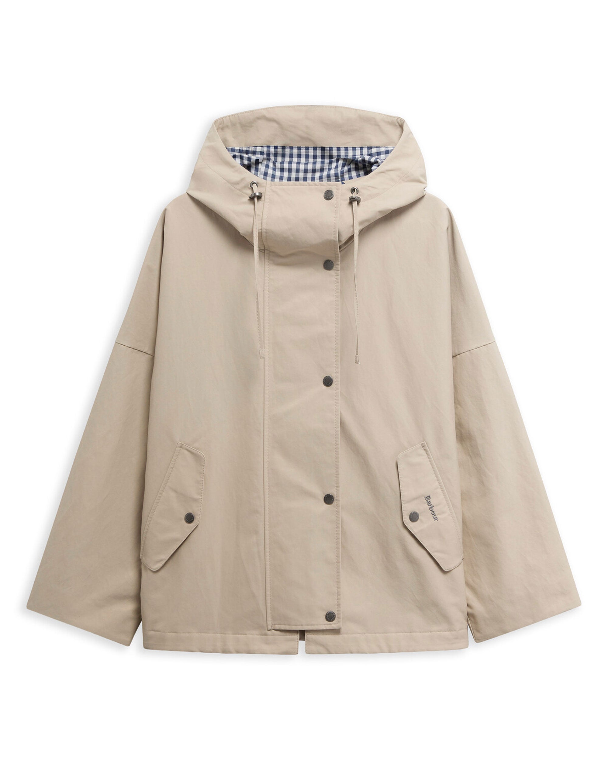 Kingswood Showerproof Jacket - Light Sand/Navy Gingham