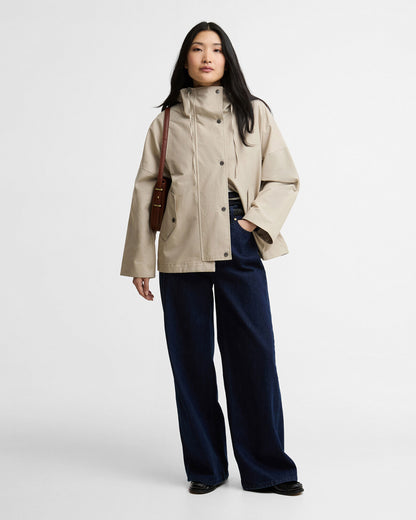 Kingswood Showerproof Jacket - Light Sand/Navy Gingham