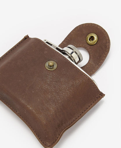 4oz Leather Hip Flask - Brown