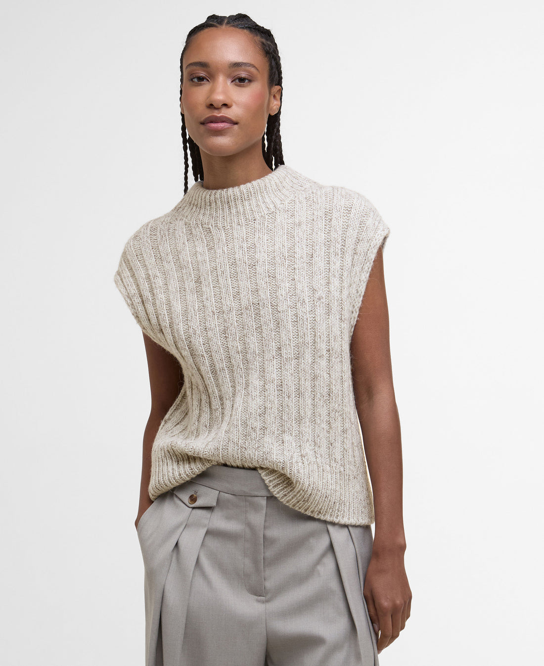 Anastasia Knitted Vest - Oat