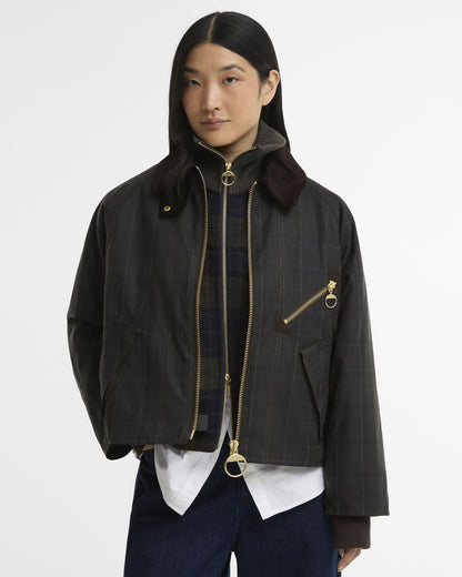 Arlene Checked Wax Jacket - Classic/Shadow Classic