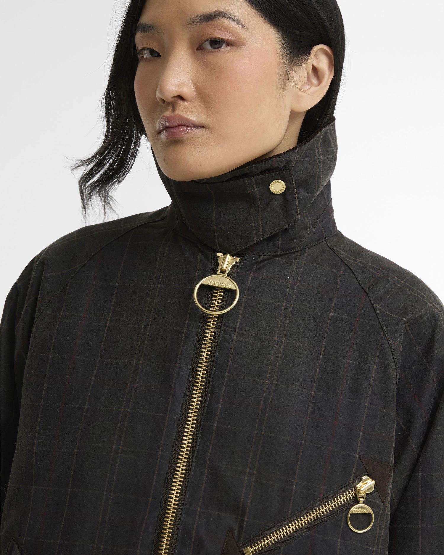 Arlene Checked Wax Jacket - Classic/Shadow Classic