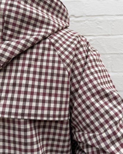 Audrey Showerproof Jacket - Cranberry/Brown Gingham