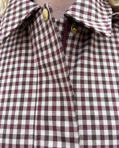 Audrey Showerproof Jacket - Cranberry/Brown Gingham